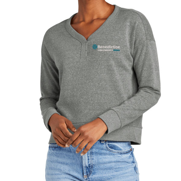 District® Women’s Perfect Tri® Fleece V-Neck Sweatshirt - Embroidered Logo Thumbnail